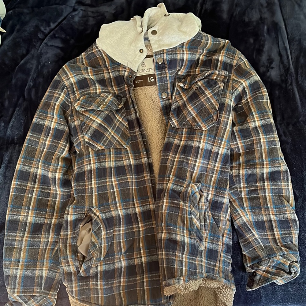 Heavy fuzzy flannel jacket